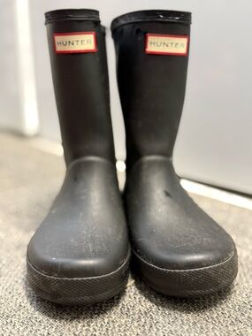 Hunter Kids Black Rubber Rain Boots Kids 11